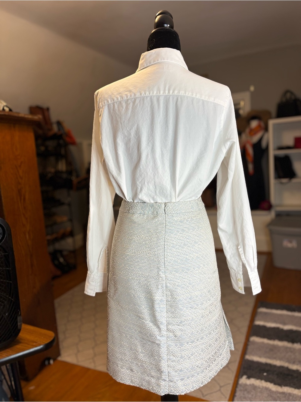 Brooks Brothers 346 Pencil Skirt Size 10 Blue White Textured Woven NWT - Picture 10 of 10